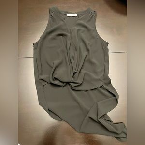 Small black high low sleeveless blouse